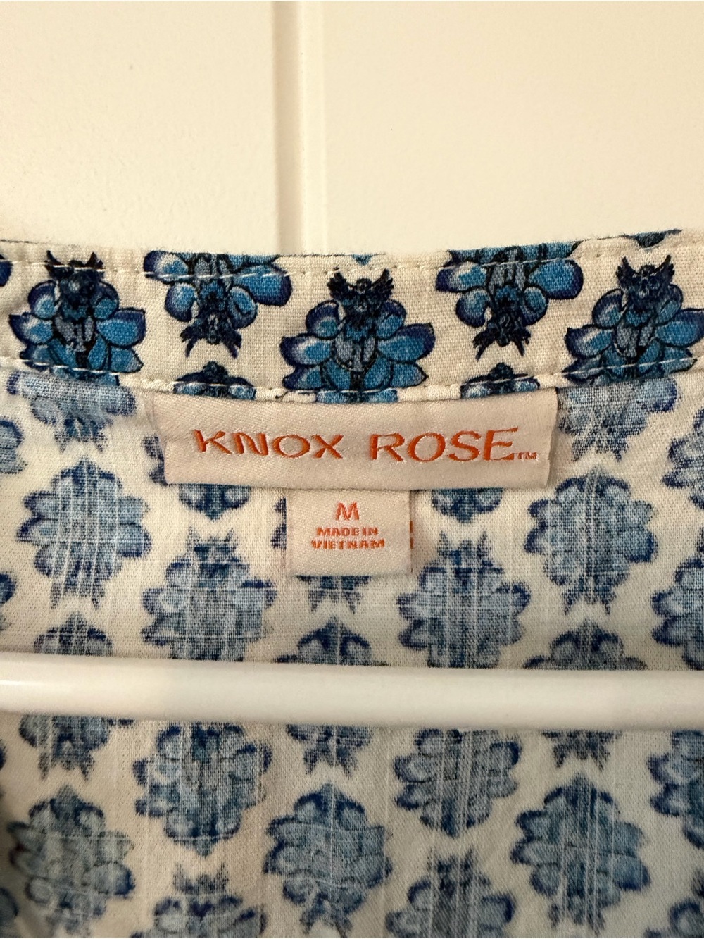 Knox Rose Blue Floral Smocked Yoke Mini Dress - Picture 3 of 4